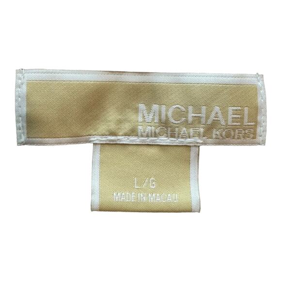 Michael Kors Brown Geometric Empire Babydoll fit and flair Boho Top Large - Picture 3 of 6